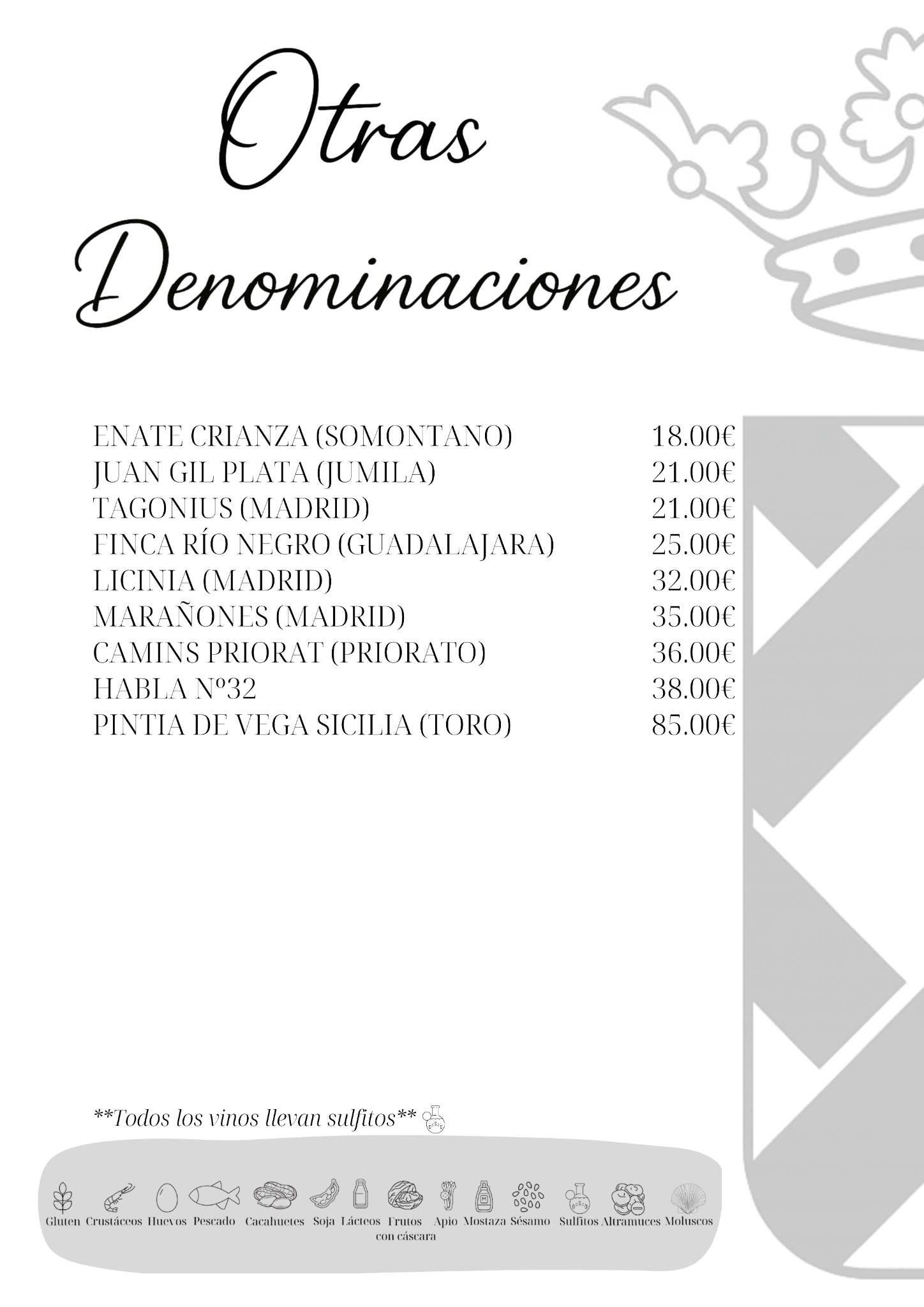 Otras Denominaciones - carta